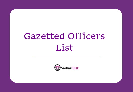 Gazetted Officers List India 
