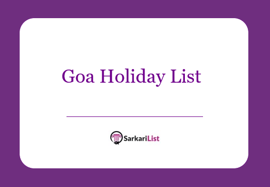 Goa Holiday List