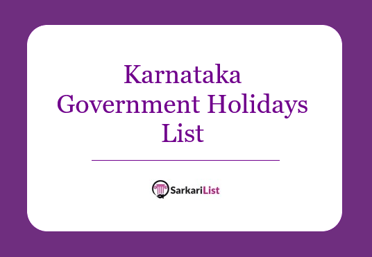 Karnataka Government Holidays List