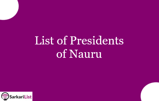 List of Presidents of Nauru 2022 | Who Was First President Of Nauru?