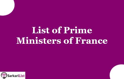 List of Prime Ministers of France 