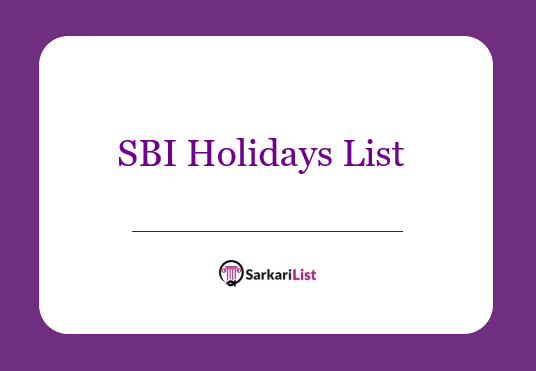SBI Holidays List