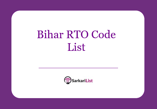 Bihar RTO Code List 