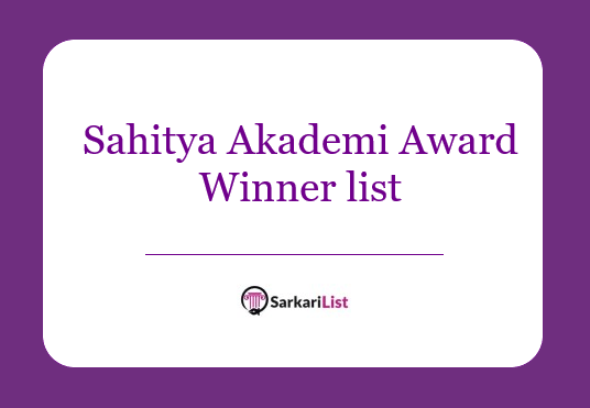 Sahitya Akademi Award Winner list 