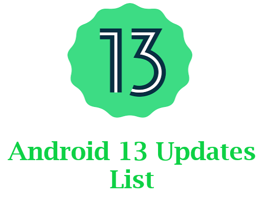 Google Pixel Android 13 Update List