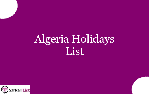 Algeria Holidays List 2022, 2023 & 2024 - National Holidays List