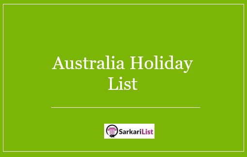 Australia Holiday List 2022, 2023 & 2024 ( Regional & National )