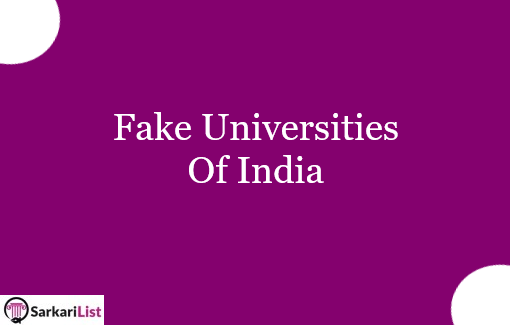 List of Fake Universities In India 2023 | UGC Fake University List