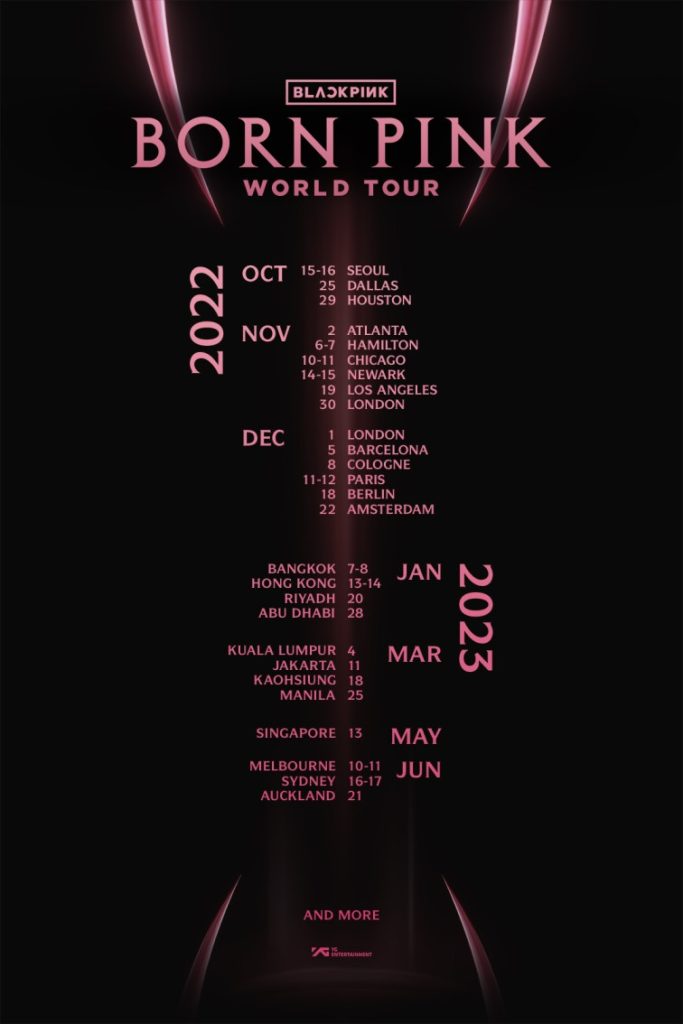 blackpink world tour list