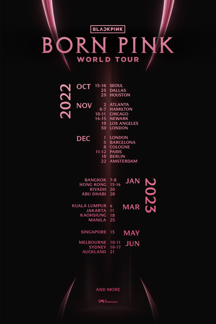 BlackPink Born Pink World Tour Cities List 