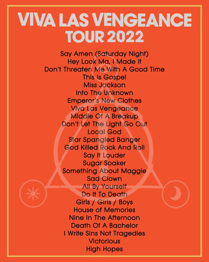 Panic At The Disco Tour Setlist 