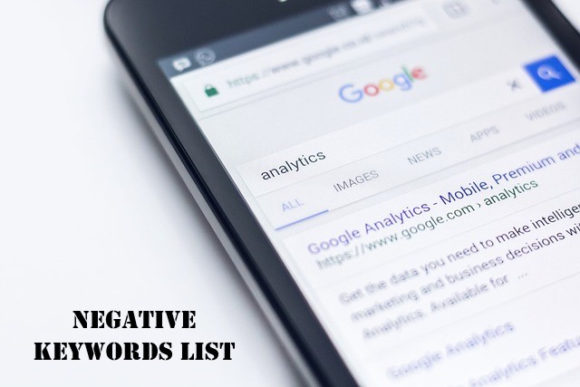 Negative Keywords List 