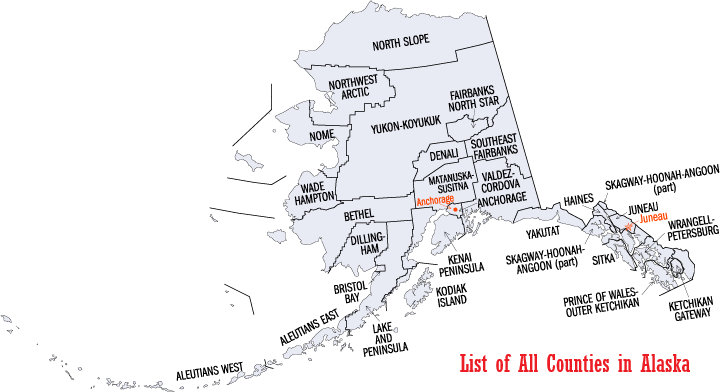 List of All Counties in Alaska