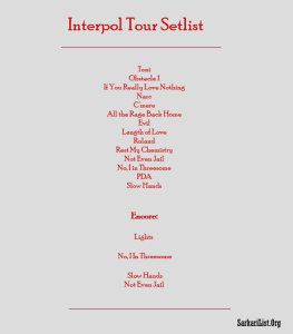 interpol tour schedule