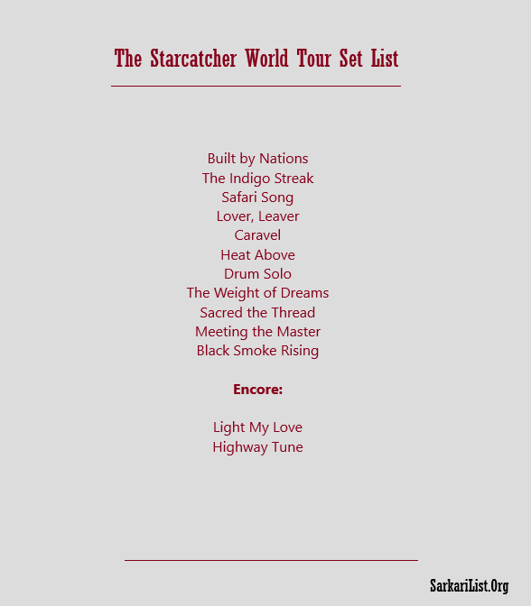 Greta Van Fleet Starcatcher Tour Setlist