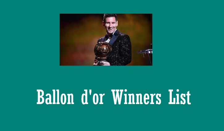 Ballon d'or Winners List 