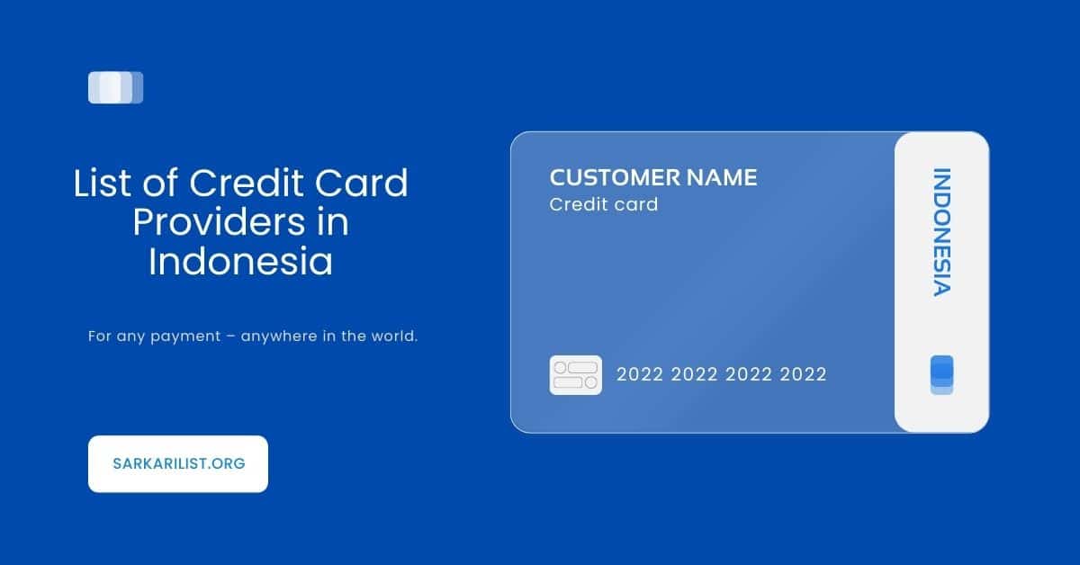 List of Credit Card Providers in Indonesia 