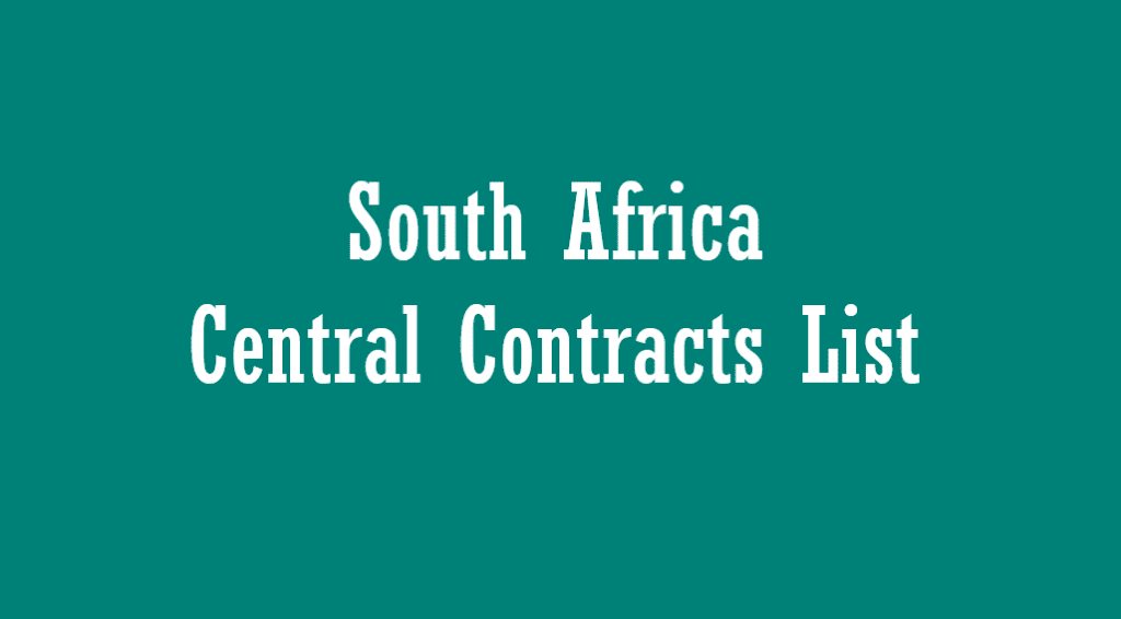 South Africa Central Contracts List