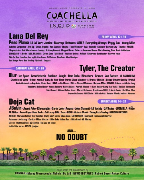 Coachella 2024 Lineup List